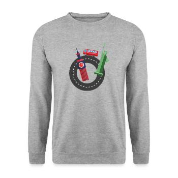 Travel | Holiday | Gift idea - Unisex Sweatshirt - salt & pepper - Front - Alina (178cm) & Michal (187cm)