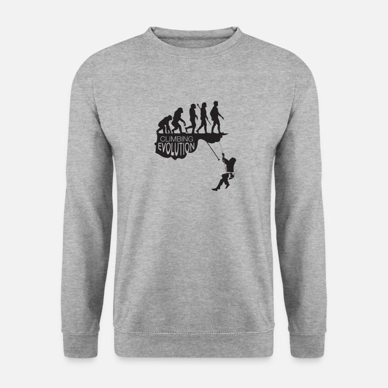 Evolution of Climbing - Unisex Pullover - Weißgrau meliert
