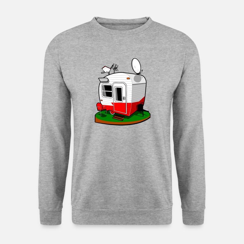 Wohnwagen - Unisex Pullover - Weißgrau meliert