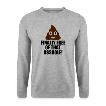 enfin libre citation drôle - Sweat-shirt Unisexe - gris chiné - Devant - Alina (178cm) & Michal (187cm)