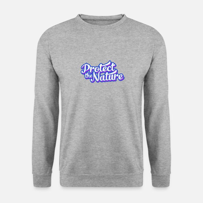 Schützt die Natur - Unisex Pullover - Weißgrau meliert