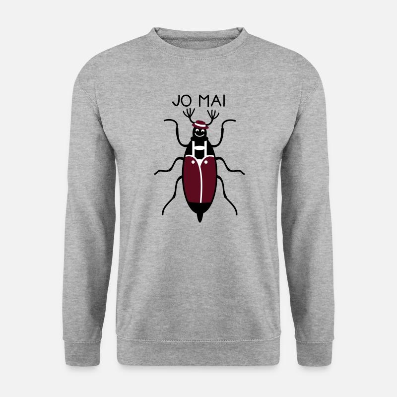 Lustiger Maikäfer - Unisex Pullover - Weißgrau meliert