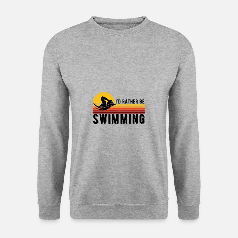 Schwimmen - Unisex Pullover - Weißgrau meliert