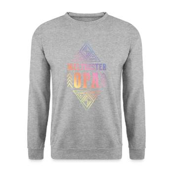 Weltbester Opa - Unisex Pullover - Weißgrau meliert - Vorne - Alina (178cm) & Michal (187cm)