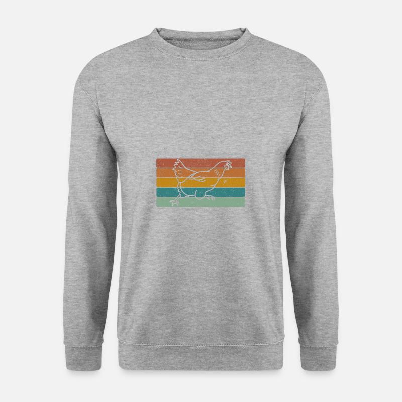 Huhn - Unisex Pullover - Weißgrau meliert