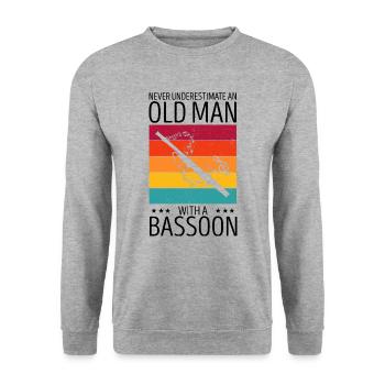 Fagottist für Fagottorchester und Fagottist - Unisex Pullover - Weißgrau meliert - Vorne - Alina (178cm) & Michal (187cm)