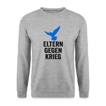 Eltern gegen Krieg - Unisex Pullover - Weißgrau meliert - Vorne - Alina (178cm) & Michal (187cm)