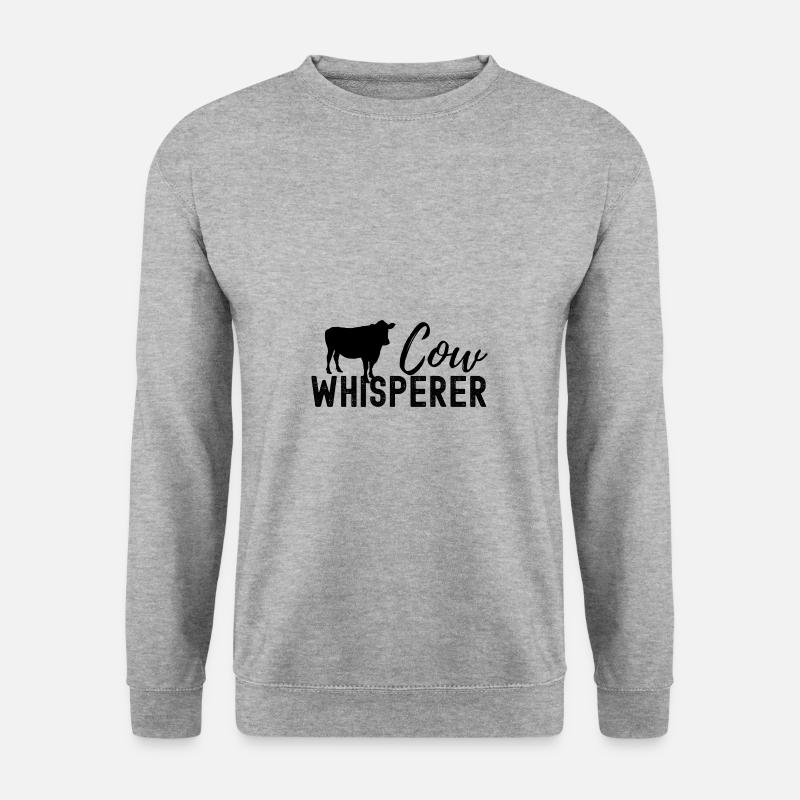 Kuh - Unisex Pullover - Weißgrau meliert