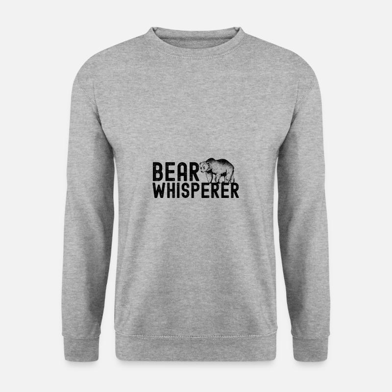 Bär - Unisex Pullover - Weißgrau meliert