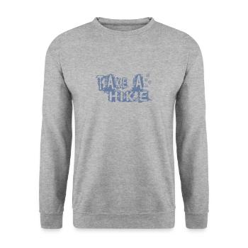 TAKE A HIKE - Unisex Pullover - Weißgrau meliert - Vorne - Alina (178cm) & Michal (187cm)