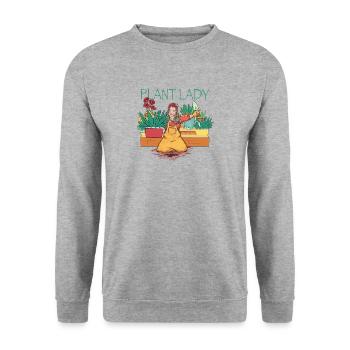 Plant Lady - Unisex Pullover - Weißgrau meliert - Vorne - Alina (178cm) & Michal (187cm)