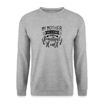 My Mother has a kind and beautiful Heart - Unisex Sweatshirt - salt & pepper - Front - Alina (178cm) & Michal (187cm)