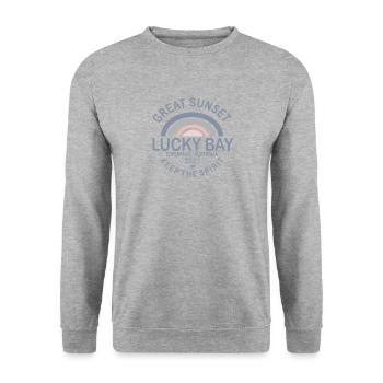 LUCKY BAY - Unisex Pullover - Weißgrau meliert - Vorne - Alina (178cm) & Michal (187cm)