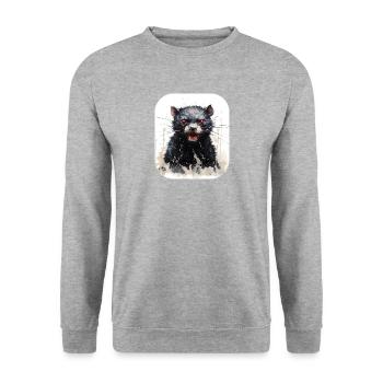 Tasmanian devil - Unisex Sweatshirt - salt & pepper - Front - Alina (178cm) & Michal (187cm)