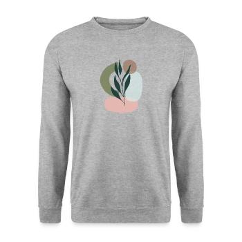 Style bohème minimaliste - Sweat-shirt Unisexe - gris chiné - Devant - Alina (178cm) & Michal (187cm)