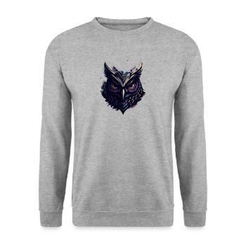 Cute Owl - Unisex Sweatshirt - salt & pepper - Front - Alina (178cm) & Michal (187cm)