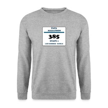 T-shirt Papa Marathon - Sweat-shirt Unisexe - gris chiné - Devant - Alina (178cm) & Michal (187cm)