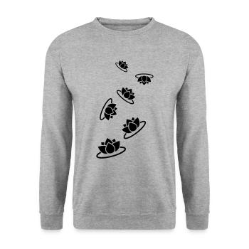 Icône de l’icône de la rose d’eau - Sweat-shirt Unisexe - gris chiné - Devant - Alina (178cm) & Michal (187cm)