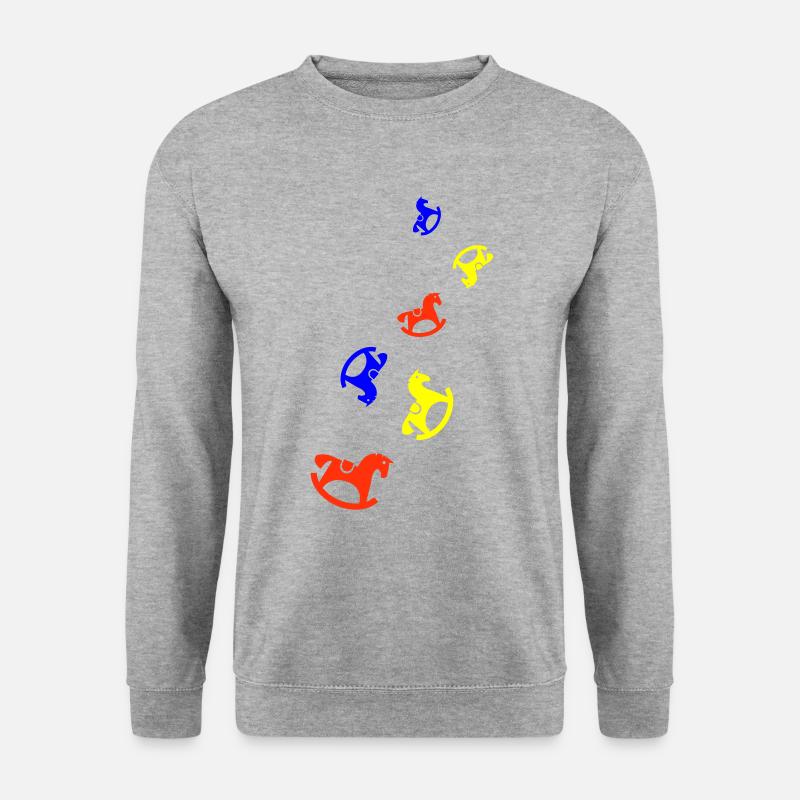 Schauckelpferd Spielzeug Baby - Unisex Pullover - Weißgrau meliert