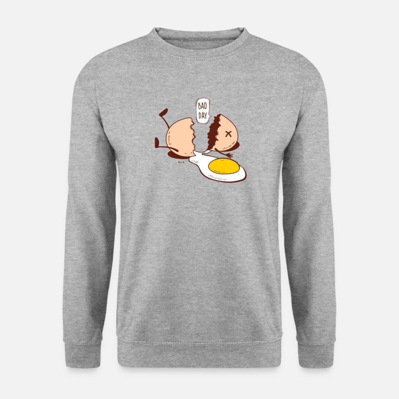 Ei und schlechter Tag - Unisex Pullover - Weißgrau meliert