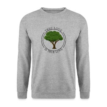 Tree Love est vrai Love - arbre environnement nature - Sweat-shirt Unisexe - gris chiné - Devant - Alina (178cm) & Michal (187cm)