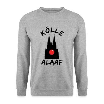 Karneval Kölle Alaaf am Kölner Dom - Unisex Pullover - Weißgrau meliert - Vorne - Alina (178cm) & Michal (187cm)