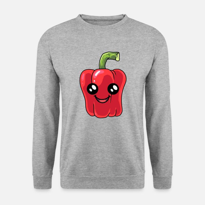 Paprika Paprikas Gemüse Vegetarisch Koch - Unisex Pullover - Weißgrau meliert
