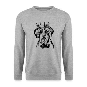 Boxer allemand Chien de la couronne Chiens Wilsigns - Sweat-shirt Unisexe - gris chiné - Devant - Alina (178cm) & Michal (187cm)