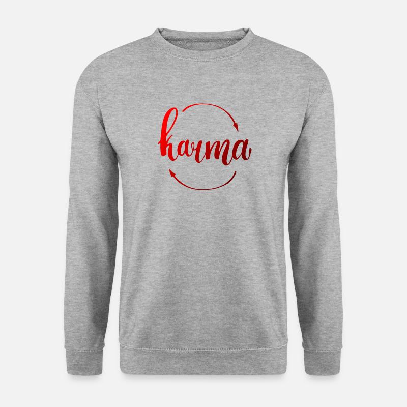 KARMA - Unisex Pullover - Weißgrau meliert