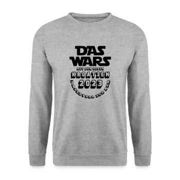 Das Wars | Kroatien 2023 | Dauervoll ich bin - Unisex Pullover - Weißgrau meliert - Vorne - Alina (178cm) & Michal (187cm)