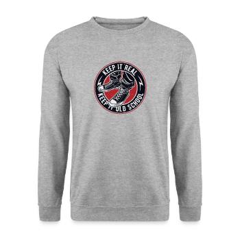 Keep It Real Keep It Old School Vintage - Unisex Pullover - Weißgrau meliert - Vorne - Alina (178cm) & Michal (187cm)