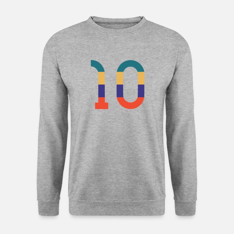 Die Zahl 10 - Unisex Pullover - Weißgrau meliert