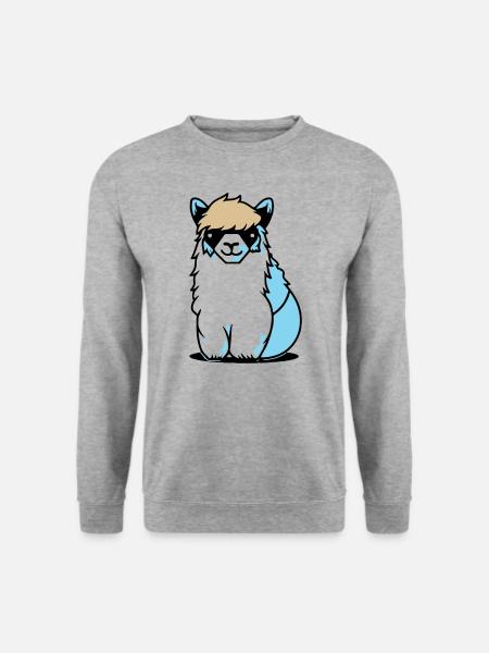 Cool Lama - Unisex Pullover - Weißgrau meliert