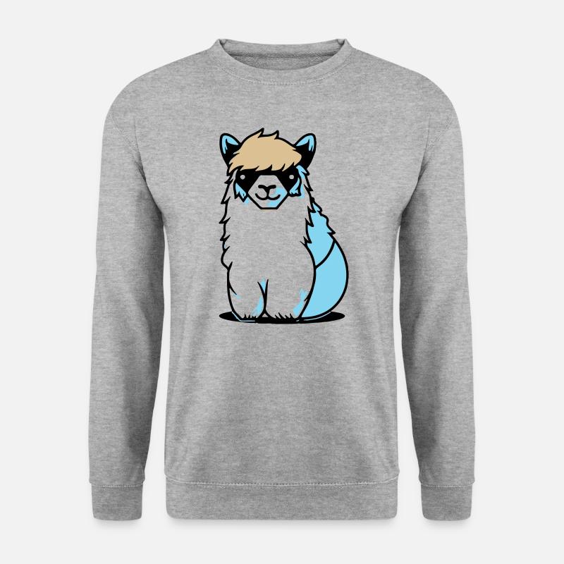 Cool Lama - Unisex Pullover - Weißgrau meliert