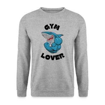 Ich liebe das Gym - Unisex Pullover - Weißgrau meliert - Vorne - Alina (178cm) & Michal (187cm)