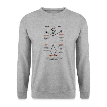 Miah schöpft Energie aus der Natur. - Unisex Pullover - Weißgrau meliert - Vorne - Alina (178cm) & Michal (187cm)