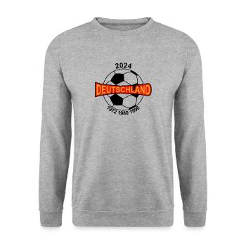 Deutschland '72 '80 '96 und 2024 - Unisex Pullover - Weißgrau meliert - Vorne - Alina (178cm) & Michal (187cm)