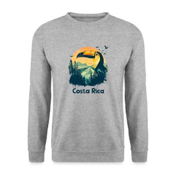 Toucan Costa Rica Animal Bird Holiday - Unisex Sweatshirt - salt & pepper - Front - Alina (178cm) & Michal (187cm)