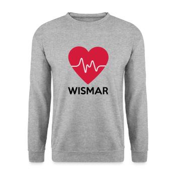 heart Wismar - Unisex Sweatshirt - salt & pepper - Front - Alina (178cm) & Michal (187cm)