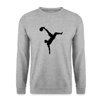 Football Fallrückzieher - Sweat-shirt Unisexe - gris chiné - Devant - Alina (178cm) & Michal (187cm)