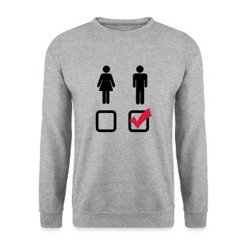 Männlich - Unisex Pullover - Weißgrau meliert - Vorne - Alina (178cm) & Michal (187cm)