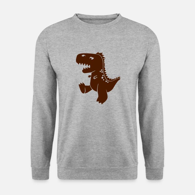 t-rex - Unisex Pullover - Weißgrau meliert