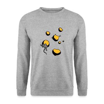 maus - Unisex Sweatshirt - salt & pepper - Front - Alina (178cm) & Michal (187cm)