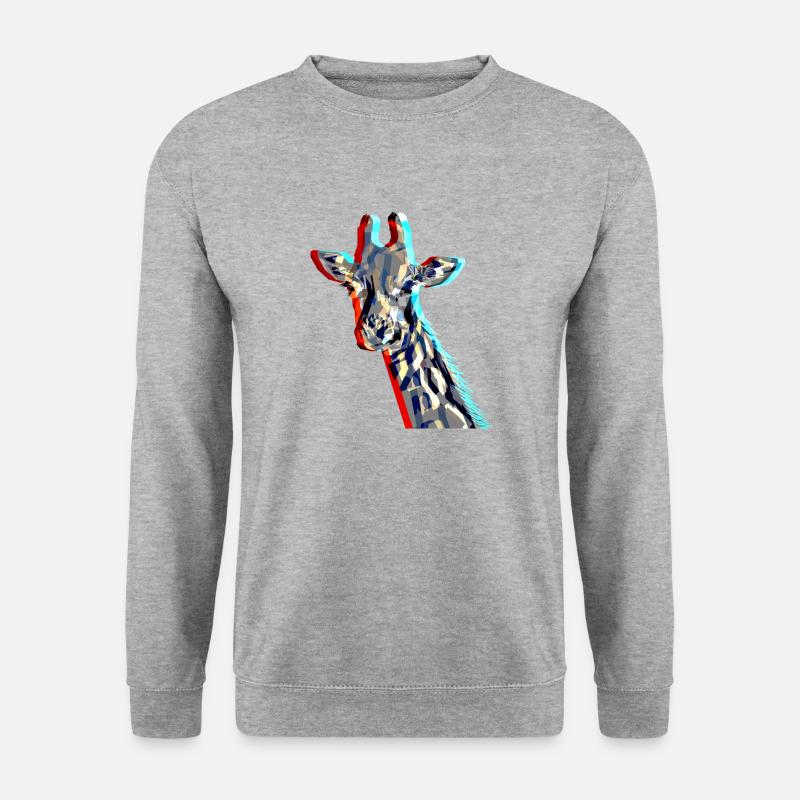 Giraffe with 3D effect - Unisex Sweatshirt - salt & pepper