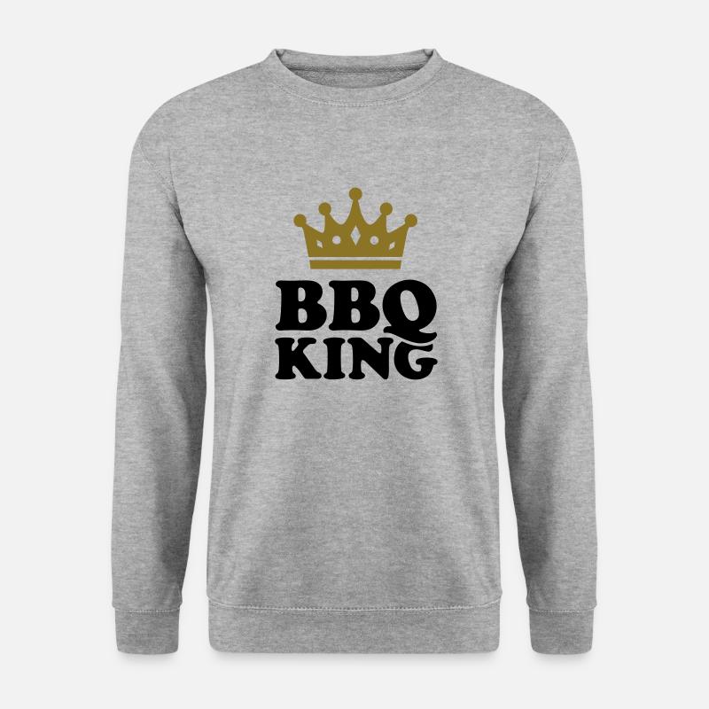 BBQ King - Unisex Pullover - Weißgrau meliert