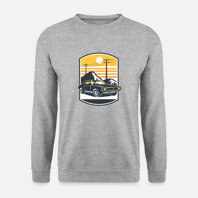 Muscle Car - Unisex Pullover - Weißgrau meliert