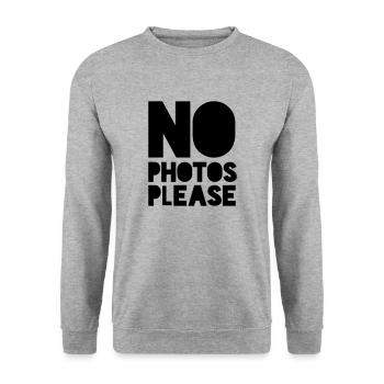 no pictures please - Unisex Sweatshirt - salt & pepper - Front - Alina (178cm) & Michal (187cm)