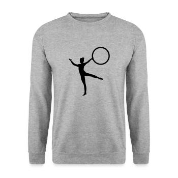 Gymnastik - Unisex Pullover - Weißgrau meliert - Vorne - Alina (178cm) & Michal (187cm)