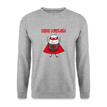 Super comptable - Unisex Pullover - Weißgrau meliert - Vorne - Alina (178cm) & Michal (187cm)