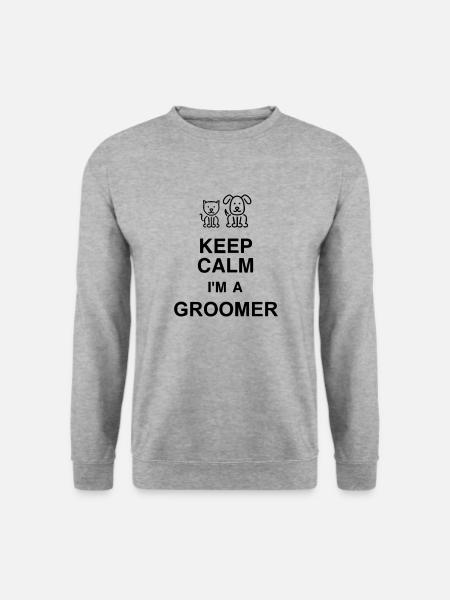 hundefriseur / Hundefrisör / Arbeit / Job - Unisex Pullover - Weißgrau meliert